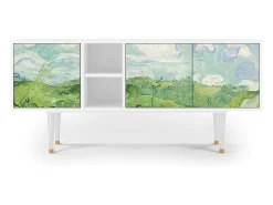 Móvel De Tv| Mueble de TV - 150х69х41 cm - T5 - Green Wheat Fields, Branco Bege