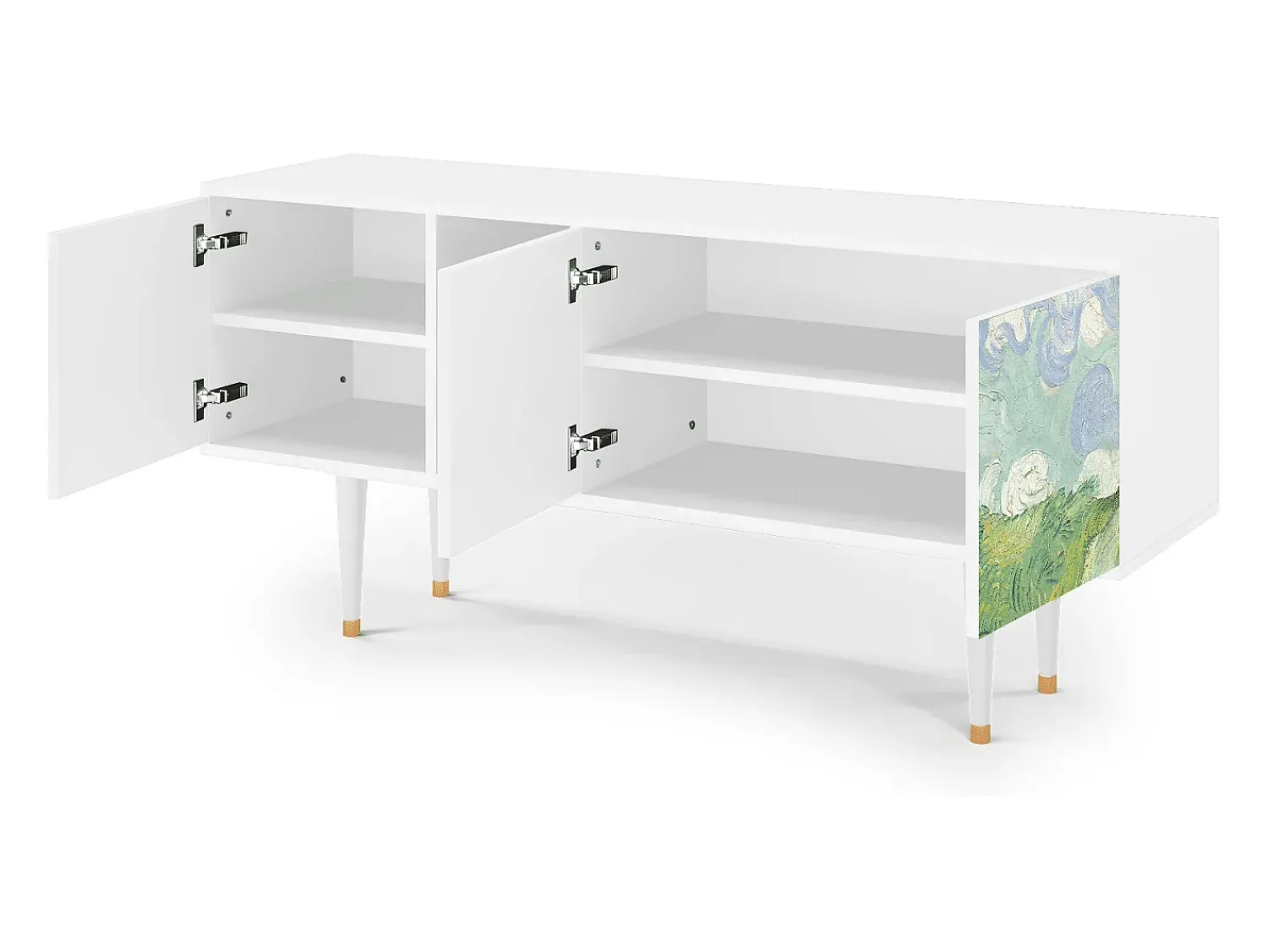 Móvel De Tv| Mueble de TV - 150х69х41 cm - T5 - Green Wheat Fields, Branco Bege