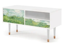 Móvel De Tv* Mueble de TV - 115х59х48 cm - T3 - Green Wheat Fields, Branco Bege