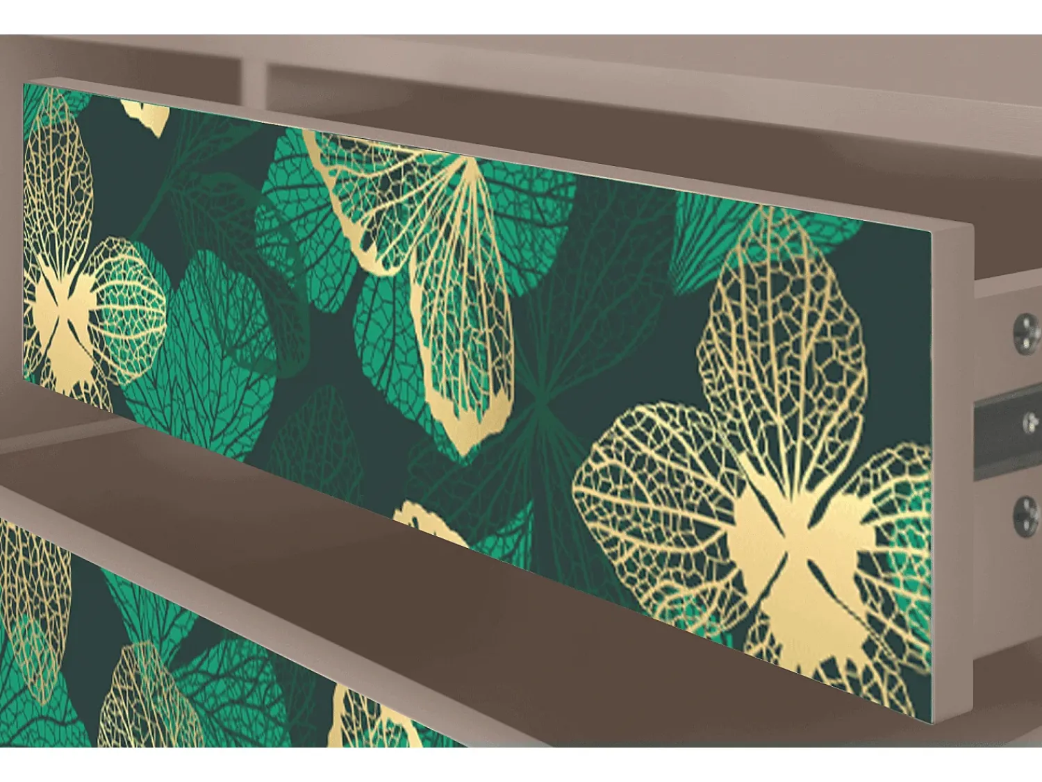 Móvel De Tv| Mueble de TV - 170х59х48 cm - T4 - Green Flower, Latte Bege