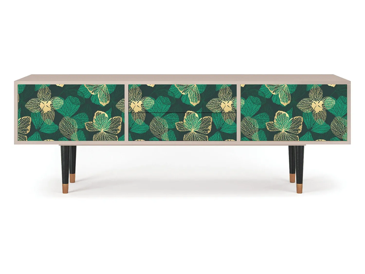 Móvel De Tv| Mueble de TV - 170х59х48 cm - T4 - Green Flower, Latte Bege