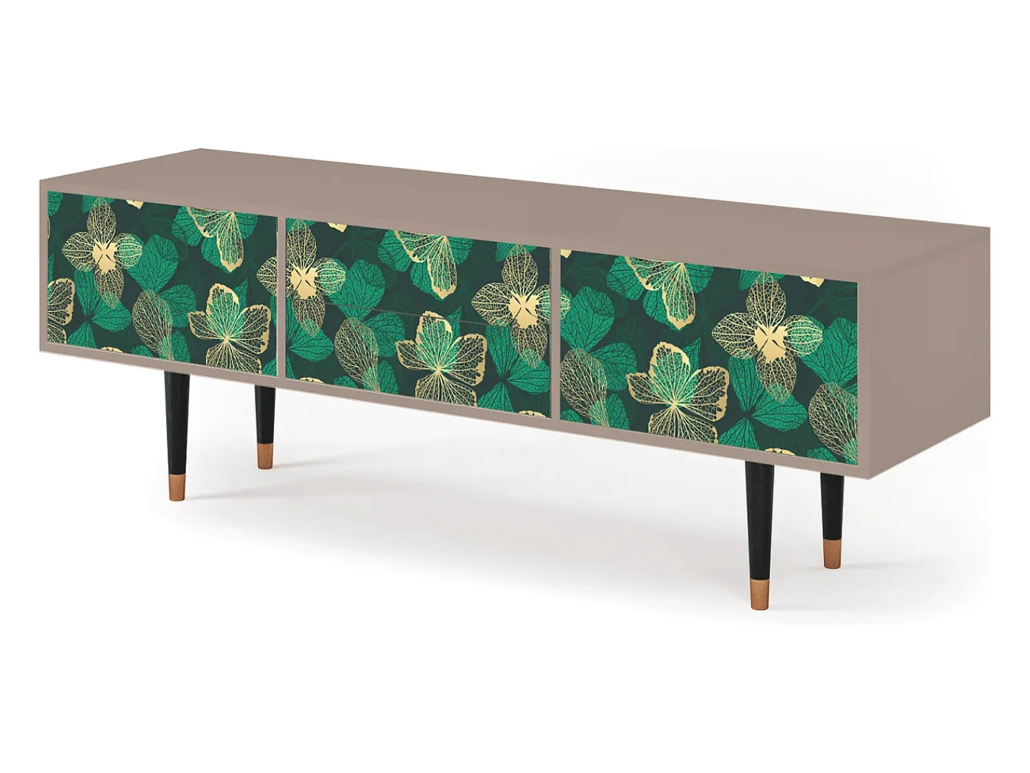 Móvel De Tv| Mueble de TV - 170х59х48 cm - T4 - Green Flower, Latte Bege
