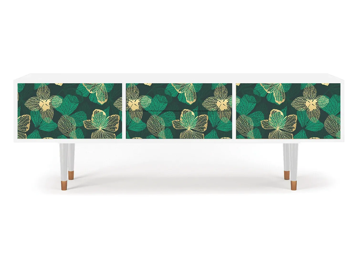 Mueble de TV - 170х59х48 cm - T4 - Green Flower, Branco^ Móvel De Tv
