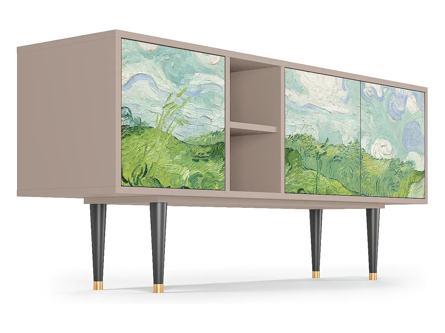 Móvel De Tv* Mueble de TV - 150х69х41 cm - T5 - Green Wheat Fields, Latte Bege