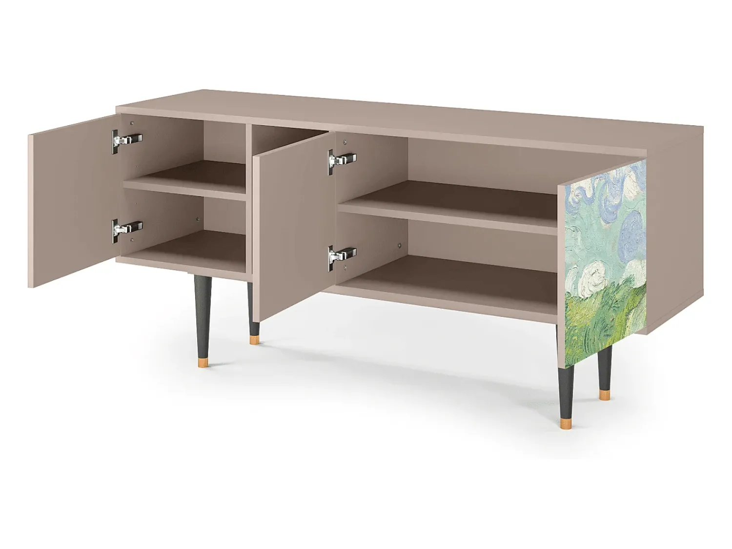 Móvel De Tv* Mueble de TV - 150х69х41 cm - T5 - Green Wheat Fields, Latte Bege