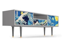 Outlet Mueble de TV - 170х59х41 cm - T6 - Great Wave, Cinza Cinzento