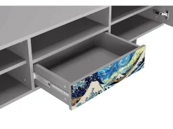 Outlet Mueble de TV - 170х59х41 cm - T6 - Great Wave, Cinza Cinzento