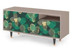 Móvel De Tv* Mueble de TV - 125х56х41 cm - T7 - Green Flower, Latte Bege