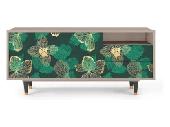 Móvel De Tv* Mueble de TV - 125х56х41 cm - T7 - Green Flower, Latte Bege