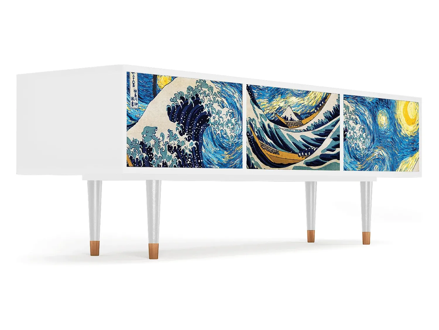Hot Mueble de TV - 170х59х48 cm - T4 - Great Wave, Branco Bege