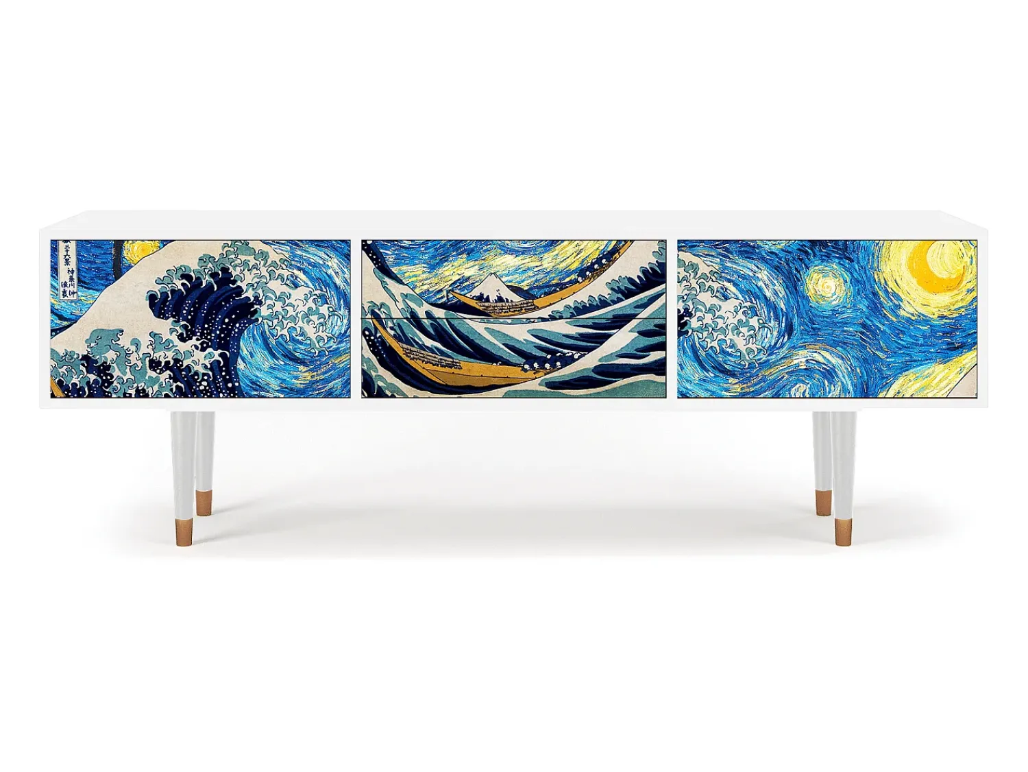 Hot Mueble de TV - 170х59х48 cm - T4 - Great Wave, Branco Bege