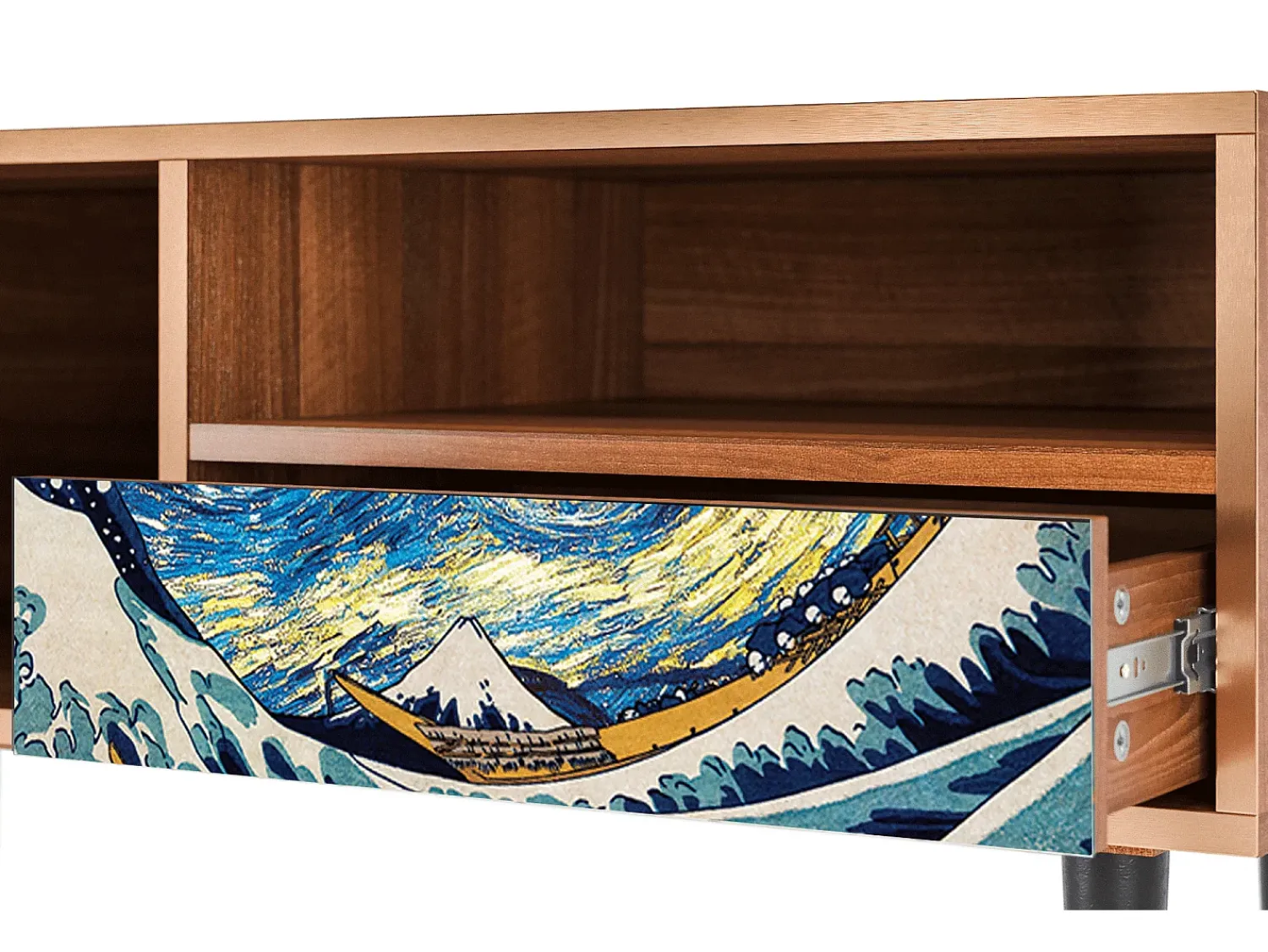 Móvel De Tv* Mueble de TV - 115х59х48 cm - T3 - Great Wave, Nogueira Castanho