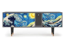 Clearance Mueble de TV - 170х69х48 cm - T1 - Great Wave, Cinza Cinzento