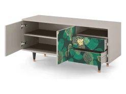 Móvel De Tv| Mueble de TV - 125х56х41 cm - T7 - Green Flower, Areia Bege