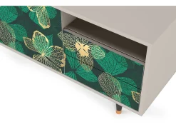 Móvel De Tv| Mueble de TV - 125х56х41 cm - T7 - Green Flower, Areia Bege