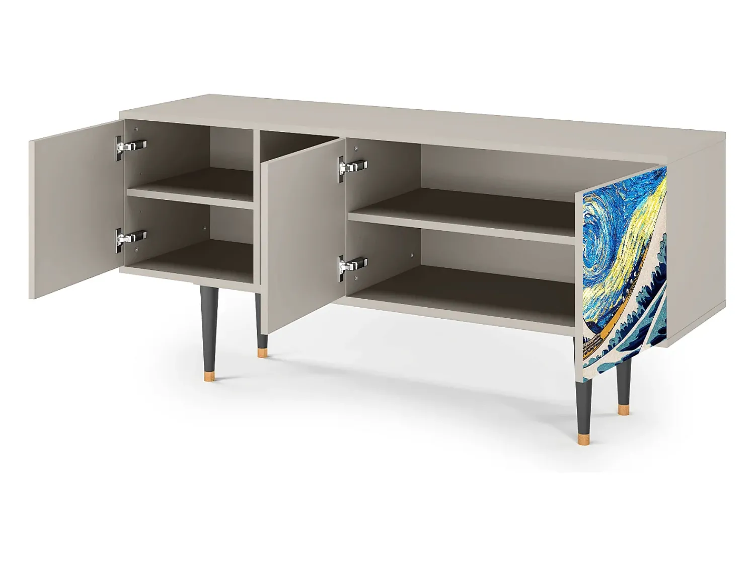 Móvel De Tv* Mueble de TV - 150х69х41 cm - T5 - Great Wave, Areia Bege