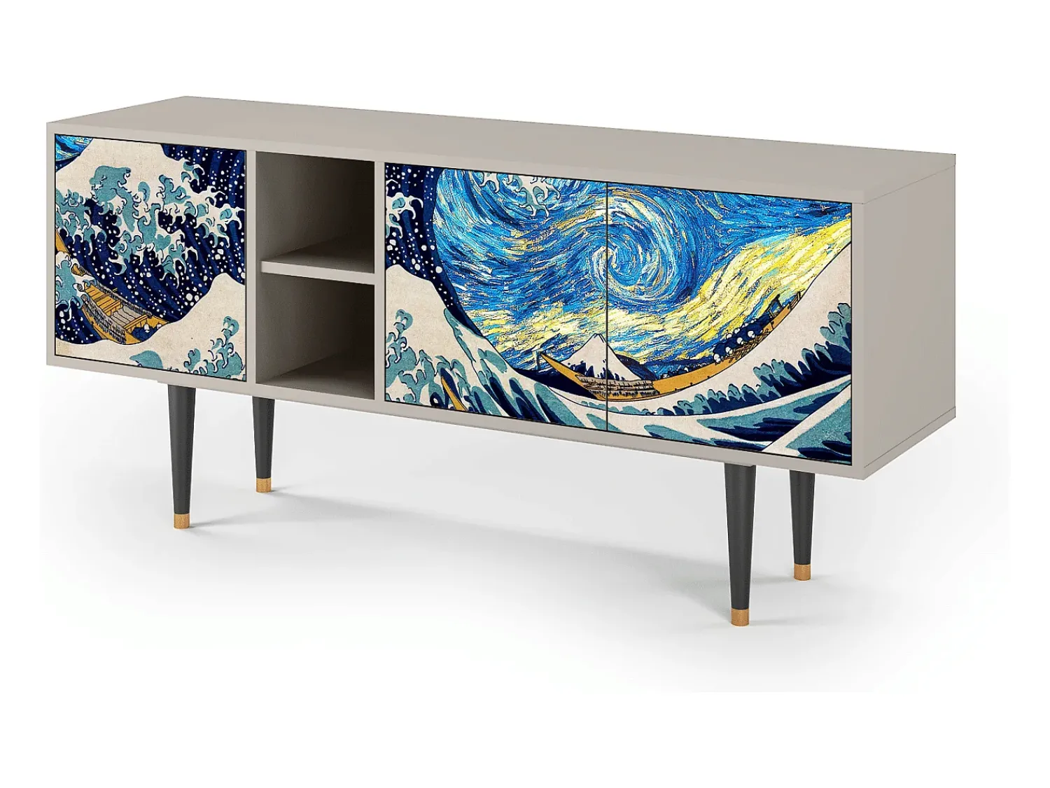 Móvel De Tv* Mueble de TV - 150х69х41 cm - T5 - Great Wave, Areia Bege