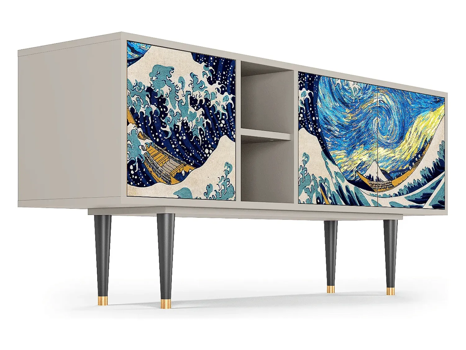 Móvel De Tv* Mueble de TV - 150х69х41 cm - T5 - Great Wave, Areia Bege