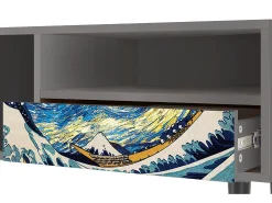 New Mueble de TV - 115х59х48 cm - T3 - Great Wave, Cinza Cinzento
