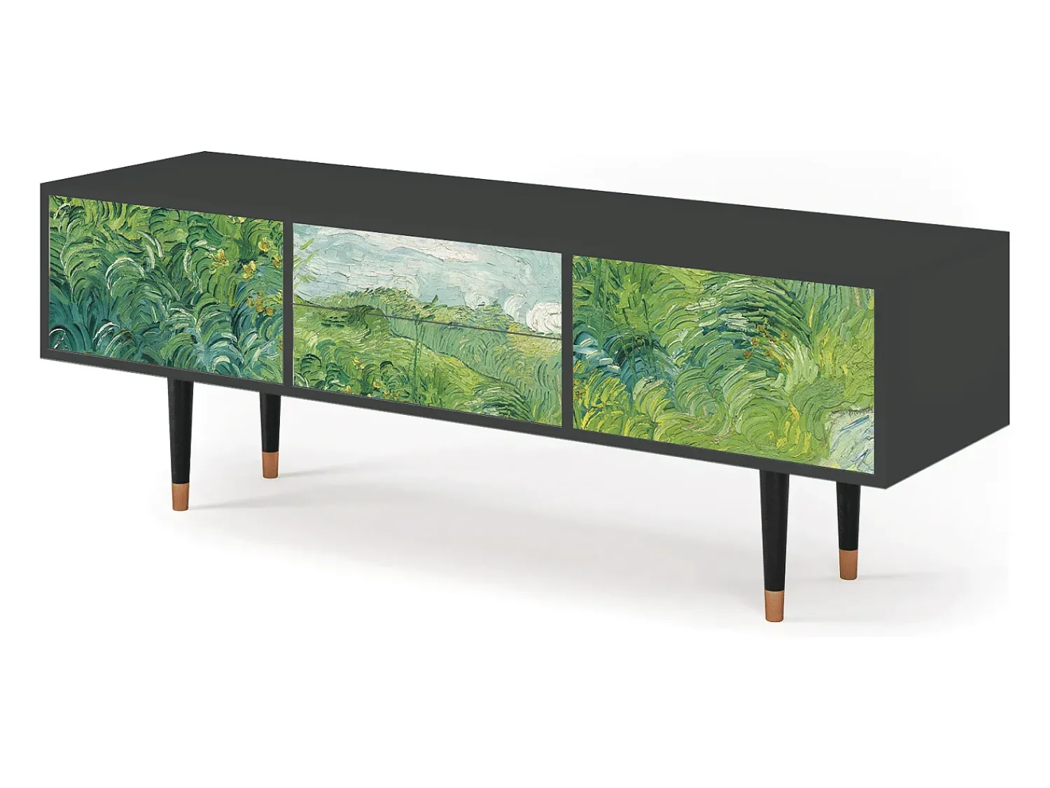 Móvel De Tv| Mueble de TV - 170х59х48 cm - T4 - Green Wheat Fields, Antracite Cinza antracite