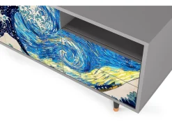 Móvel De Tv| Mueble de TV - 125х56х41 cm - T7 - Great Wave, Cinza Cinzento