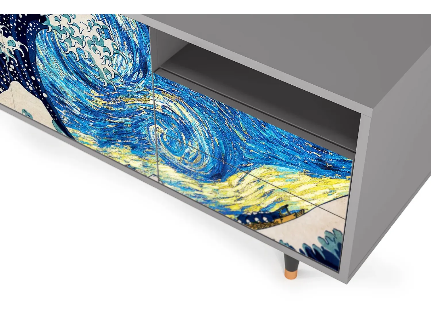 Móvel De Tv| Mueble de TV - 125х56х41 cm - T7 - Great Wave, Cinza Cinzento