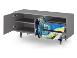 Móvel De Tv| Mueble de TV - 125х56х41 cm - T7 - Great Wave, Cinza Cinzento
