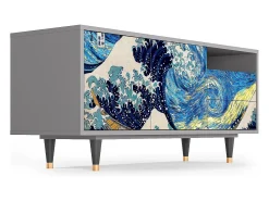 Móvel De Tv| Mueble de TV - 125х56х41 cm - T7 - Great Wave, Cinza Cinzento