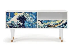 Mueble de TV - 115х59х48 cm - T3 - Great Wave, Branco^ Móvel De Tv