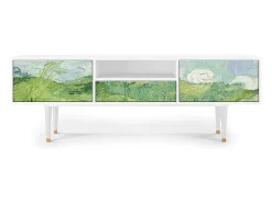 Móvel De Tv* Mueble de TV - 170х59х41 cm - T6 - Green Wheat Fields, Branco Bege