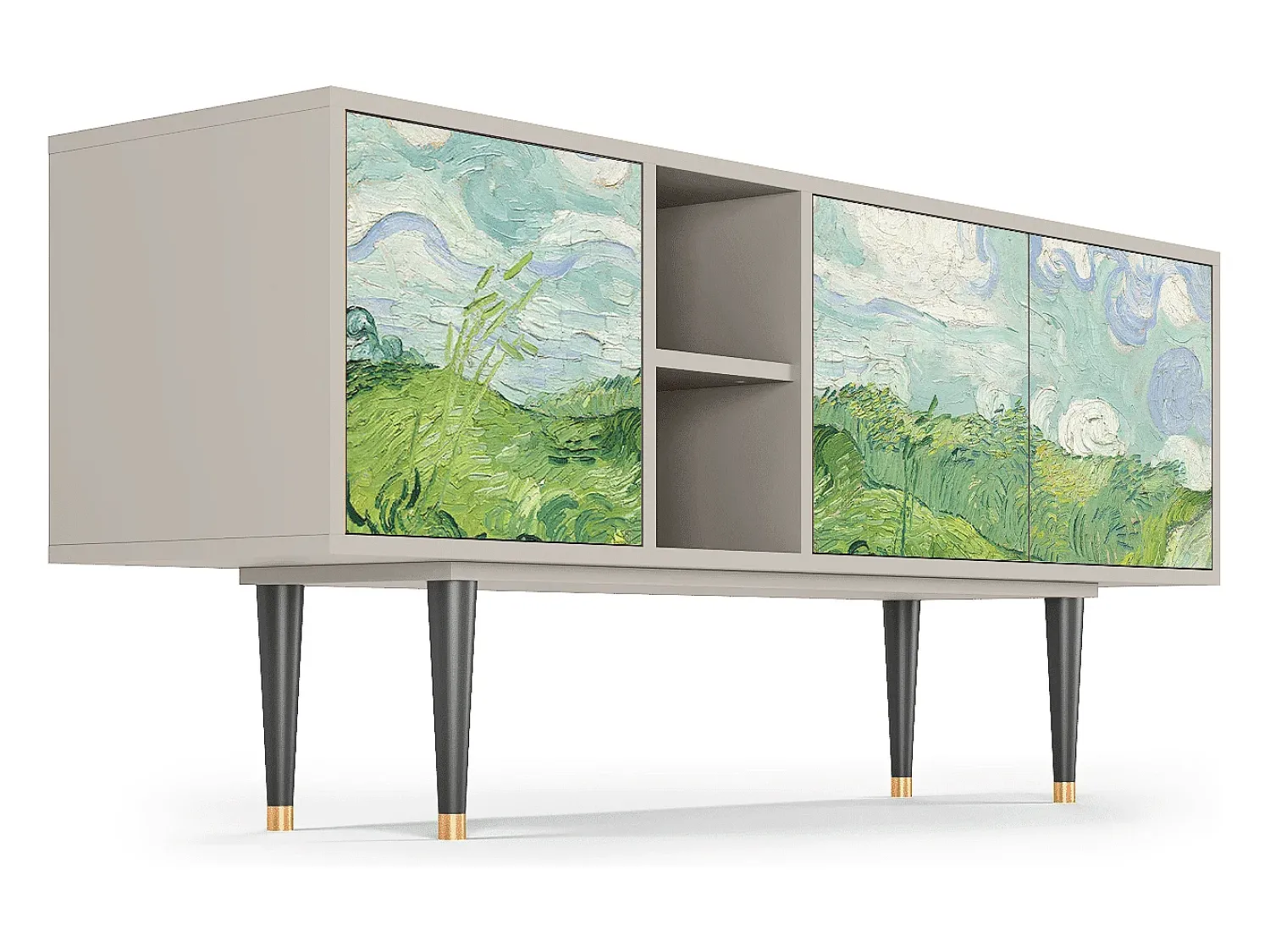 Mueble de TV - 150х69х41 cm - T5 - Green Wheat Fields, Areia^ Móvel De Tv