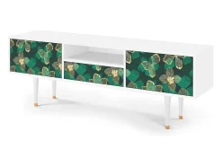 Móvel De Tv* Mueble de TV - 170х59х41 cm - T6 - Green Flower, Branco Bege