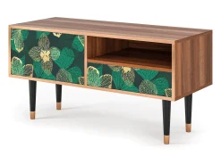 Móvel De Tv* Mueble de TV - 115х59х48 cm - T3 - Green Flower, Nogueira Castanho
