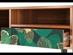 Móvel De Tv* Mueble de TV - 115х59х48 cm - T3 - Green Flower, Nogueira Castanho