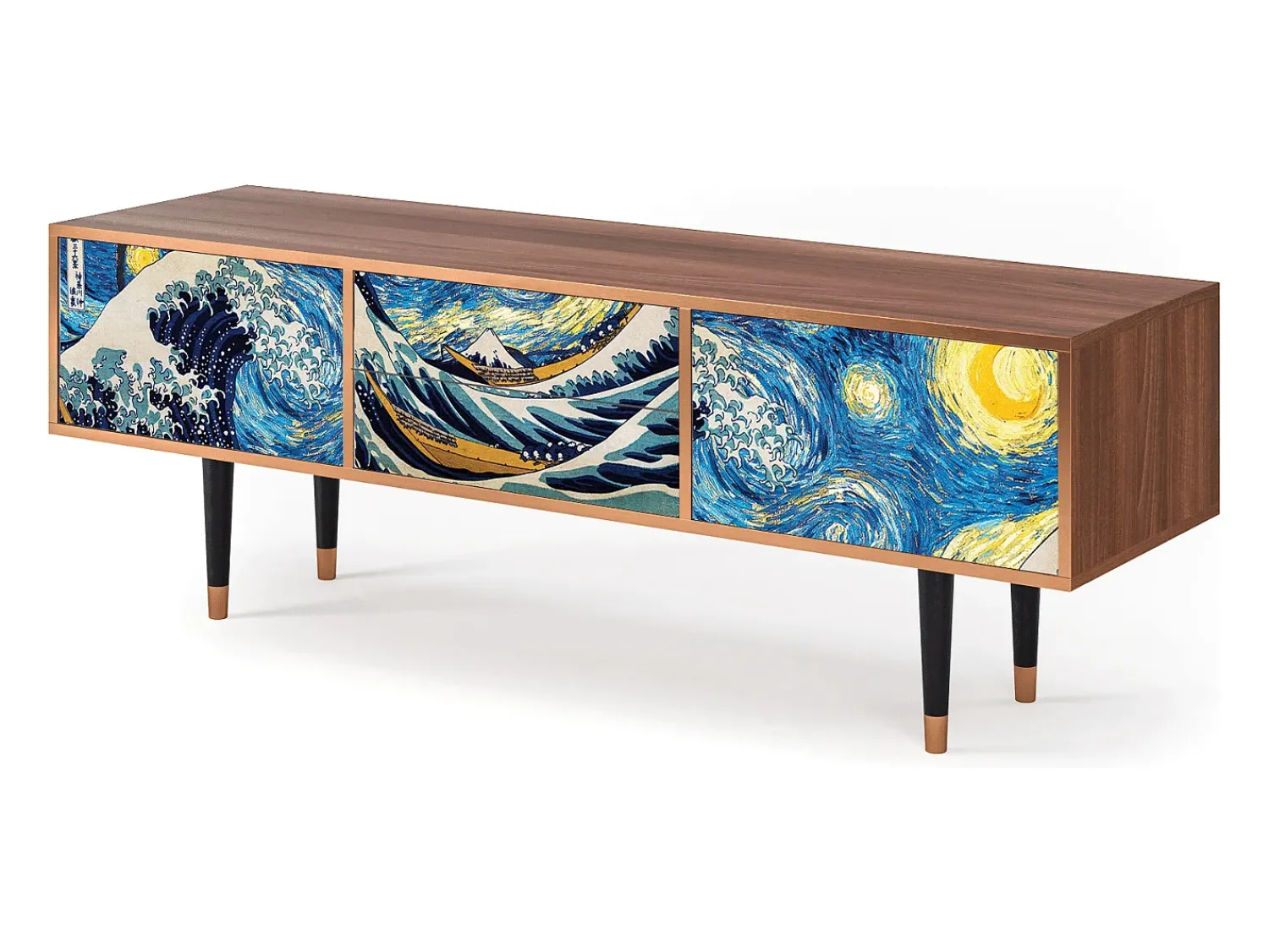 Móvel De Tv| Mueble de TV - 170х59х48 cm - T4 - Great Wave, Nogueira Castanho