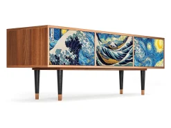 Móvel De Tv| Mueble de TV - 170х59х48 cm - T4 - Great Wave, Nogueira Castanho