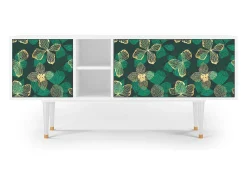 Sale Mueble de TV - 150х69х41 cm - T5 - Green Flower, Branco Bege