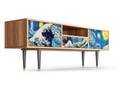 Móvel De Tv| Mueble de TV - 170х59х41 cm - T6 - Great Wave, Nogueira Castanho