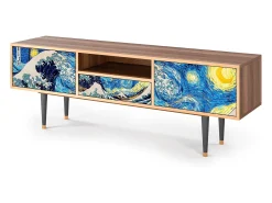 Móvel De Tv| Mueble de TV - 170х59х41 cm - T6 - Great Wave, Nogueira Castanho