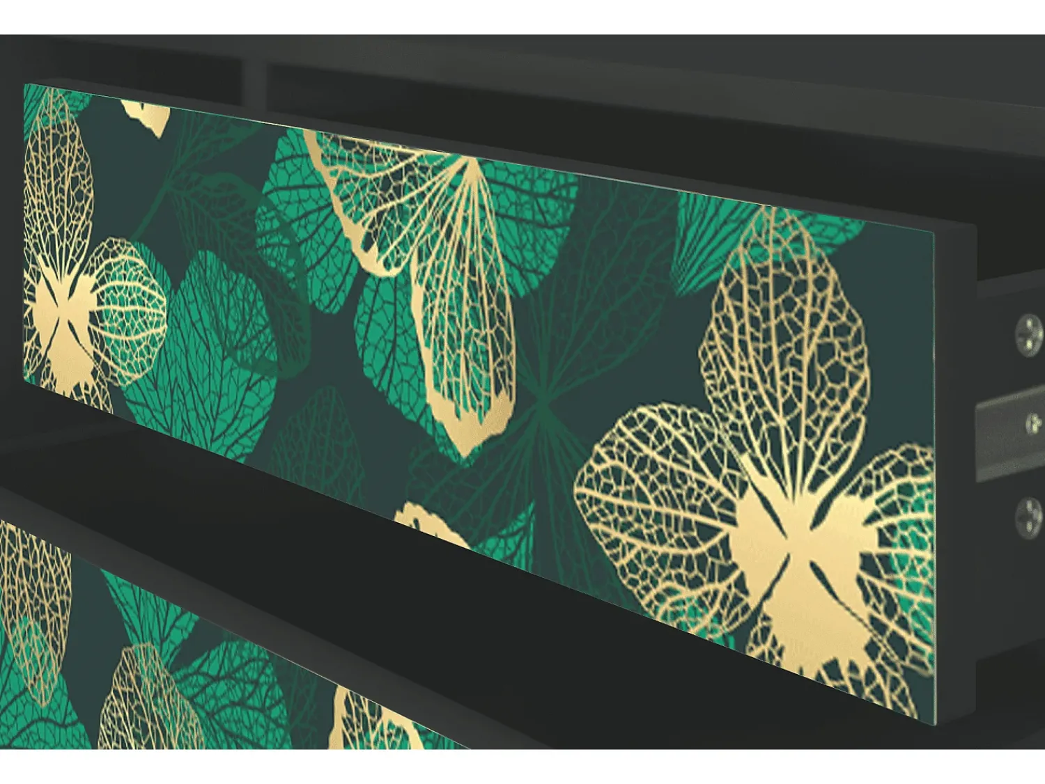 Mueble de TV - 170х59х48 cm - T4 - Green Flower, Antracite^ Móvel De Tv