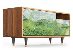 Móvel De Tv| Mueble de TV - 125х56х41 cm - T7 - Green Wheat Fields, Nogueira Castanho