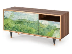 Móvel De Tv| Mueble de TV - 125х56х41 cm - T7 - Green Wheat Fields, Nogueira Castanho