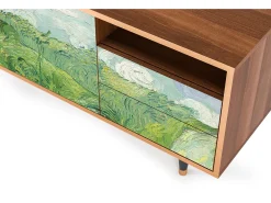 Móvel De Tv| Mueble de TV - 125х56х41 cm - T7 - Green Wheat Fields, Nogueira Castanho