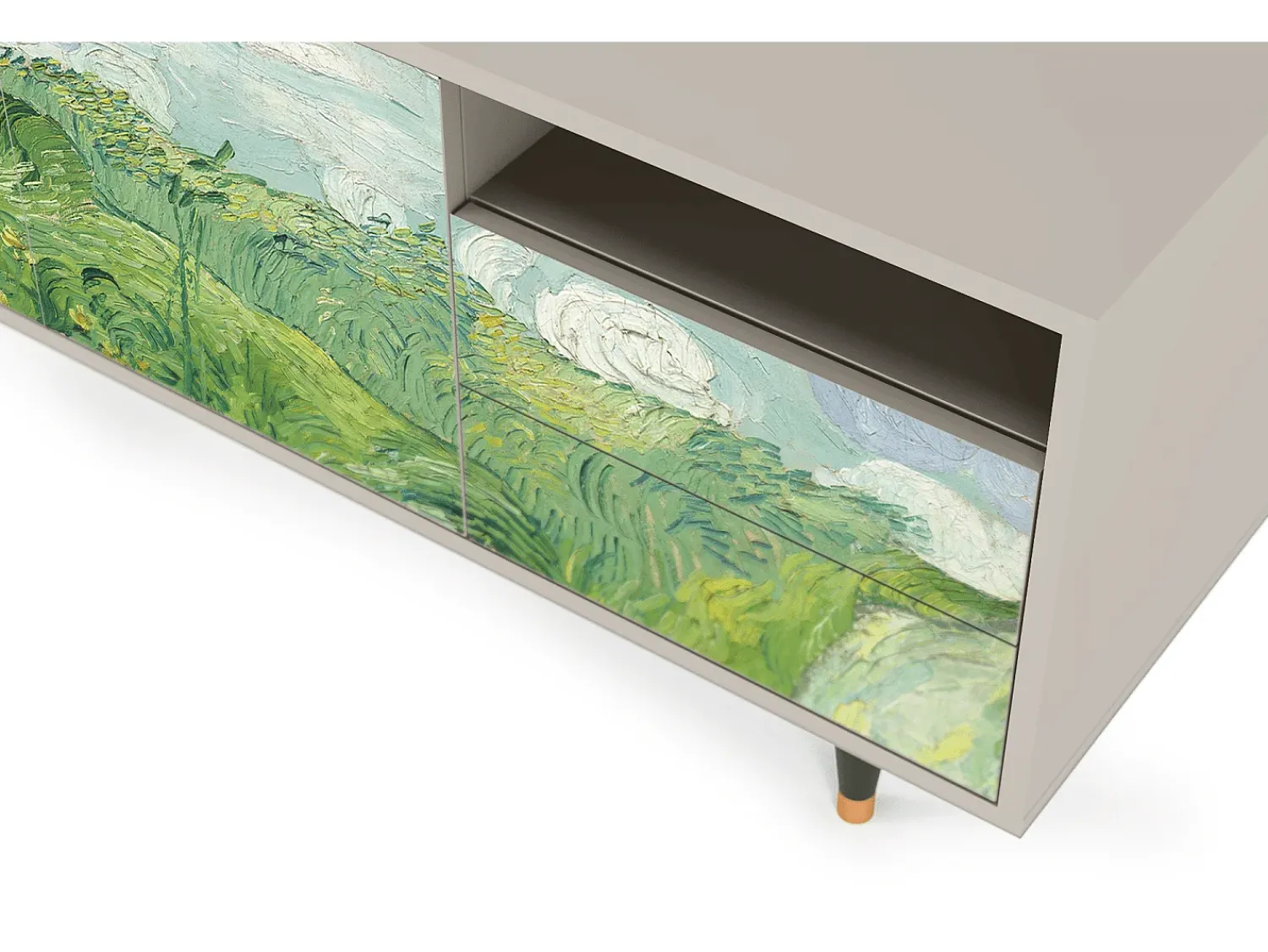 Móvel De Tv* Mueble de TV - 125х56х41 cm - T7 - Green Wheat Fields, Areia Bege