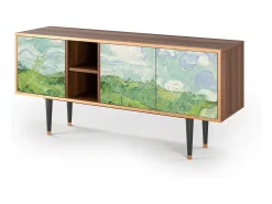 Móvel De Tv| Mueble de TV - 150х69х41 cm - T5 - Green Wheat Fields, Nogueira Castanho