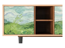 Móvel De Tv| Mueble de TV - 150х69х41 cm - T5 - Green Wheat Fields, Nogueira Castanho