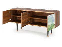 Móvel De Tv| Mueble de TV - 150х69х41 cm - T5 - Green Wheat Fields, Nogueira Castanho