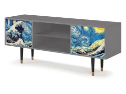 Móvel De Tv| Mueble de TV - 170х69х48 cm - T2 - Great Wave, Cinza Cinzento