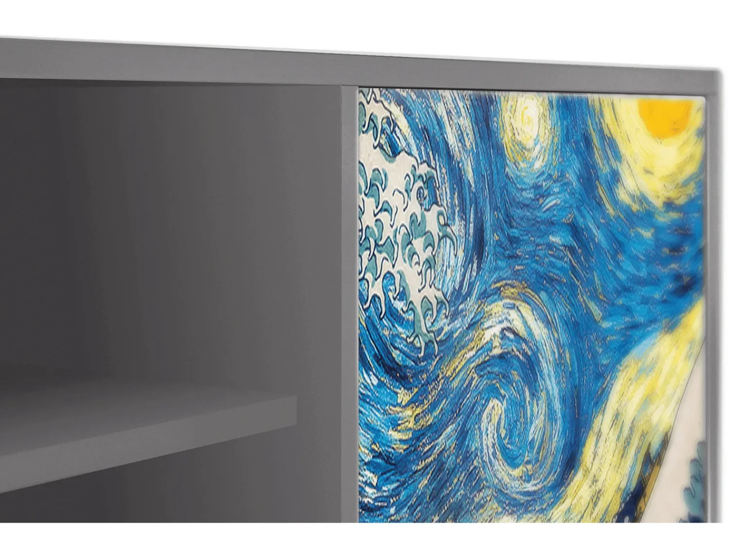 Móvel De Tv| Mueble de TV - 170х69х48 cm - T2 - Great Wave, Cinza Cinzento