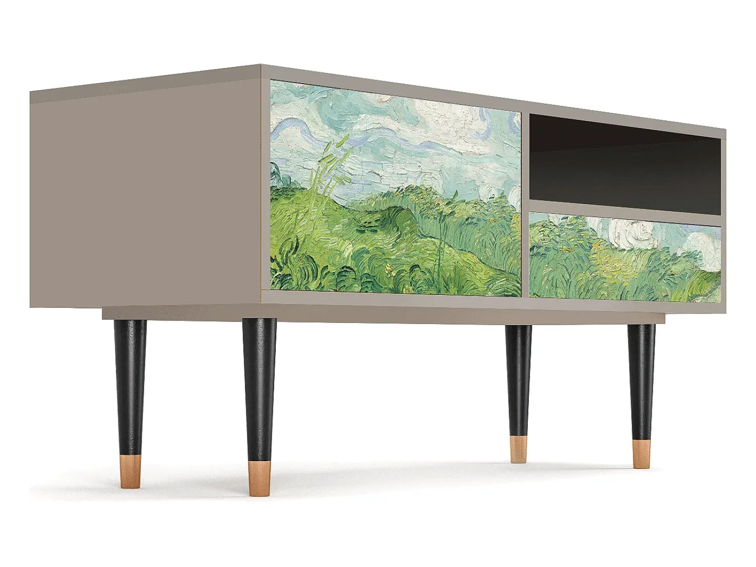 Hot Mueble de TV - 115х59х48 cm - T3 - Green Wheat Fields, Areia Bege